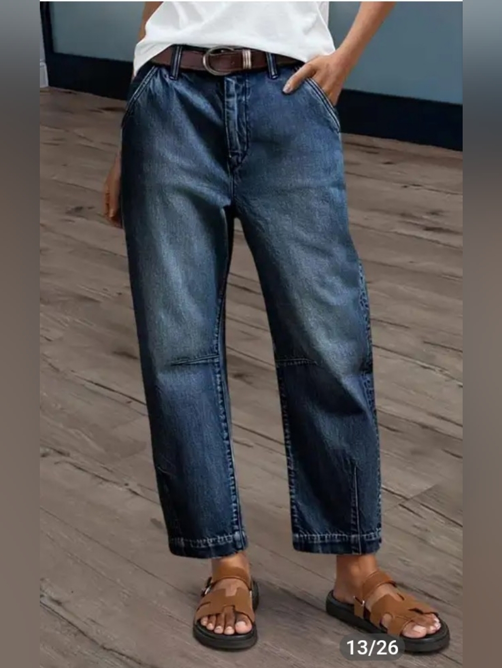 Flamingals
High-Rise Cropped Wide-Leg Jeans - Dark Blue